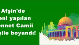 Afşin’de yeni yapılan Cennet Camii Yeşile boyandı!