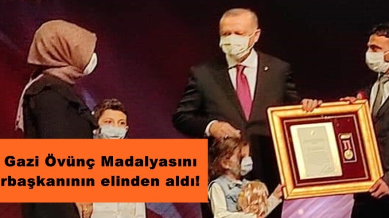 Afşinli Gazi Övünç Madalyasını Cumhurbaşkanının elinden aldı!