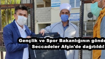 Gençlik ve Spor Bakanlığının gönderdiği Seccadeler Afşin’de dağıtıldı!