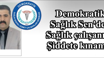 Demokratik Sağlık Sen’den Sağlık çalışanına Şiddete kınama!