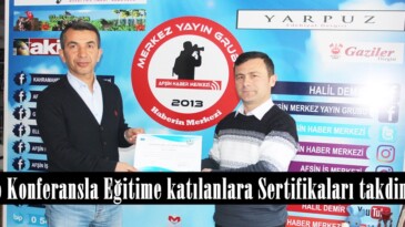 Video Konferansla Eğitime katılanlara Sertifikaları takdim edildi.