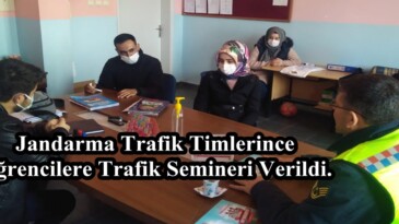 Jandarma Trafik Timlerince Okullarda Öğrencilere Trafik Semineri Verildi.