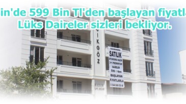 Afşin’de 599 Bin Tl’den başlayan fiyatlarla Lüks Daireler sizleri bekliyor.