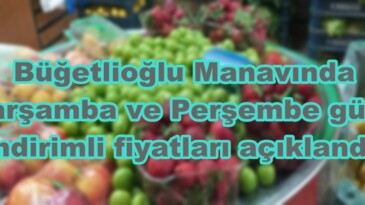 Büğetlioğlu Manavında Çarşamba ve Perşembe günü indirimli fiyatları açıklandı.