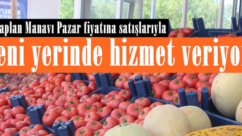 Kaplan Manavı Pazar fiyatına satışlarıyla yeni yerinde hizmet veriyor.