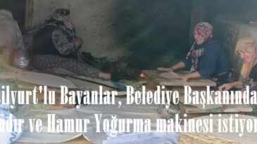 Yeşilyurt’lu Bayanlar, Belediye Başkanından Tandır ve Hamur Yoğurma makinesi istiyor.