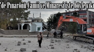 Afşin’de Pınarönü Camii ve Minaresi işte böyle yıkıldı.