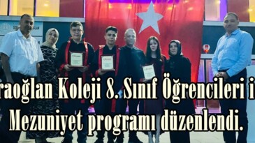 Karaoğlan Koleji 8. Sınıf Öğrencileri için Mezuniyet programı düzenlendi.